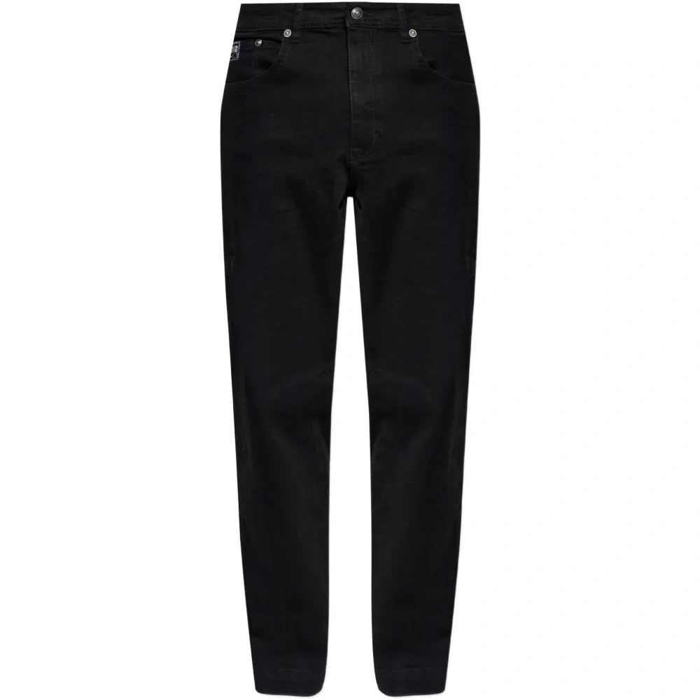 Джинсы из денима с нашивкой-логотипом