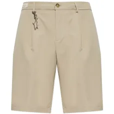 Плиссированные шорты с подвеской-логотипом Плиссированные шорты с подвеской-логотипом