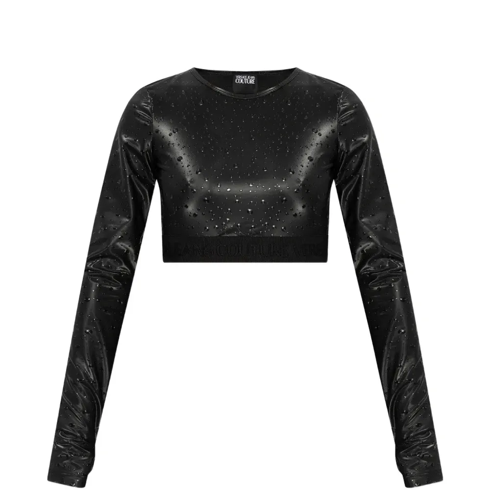 Укороченный топ с длинными рукавами