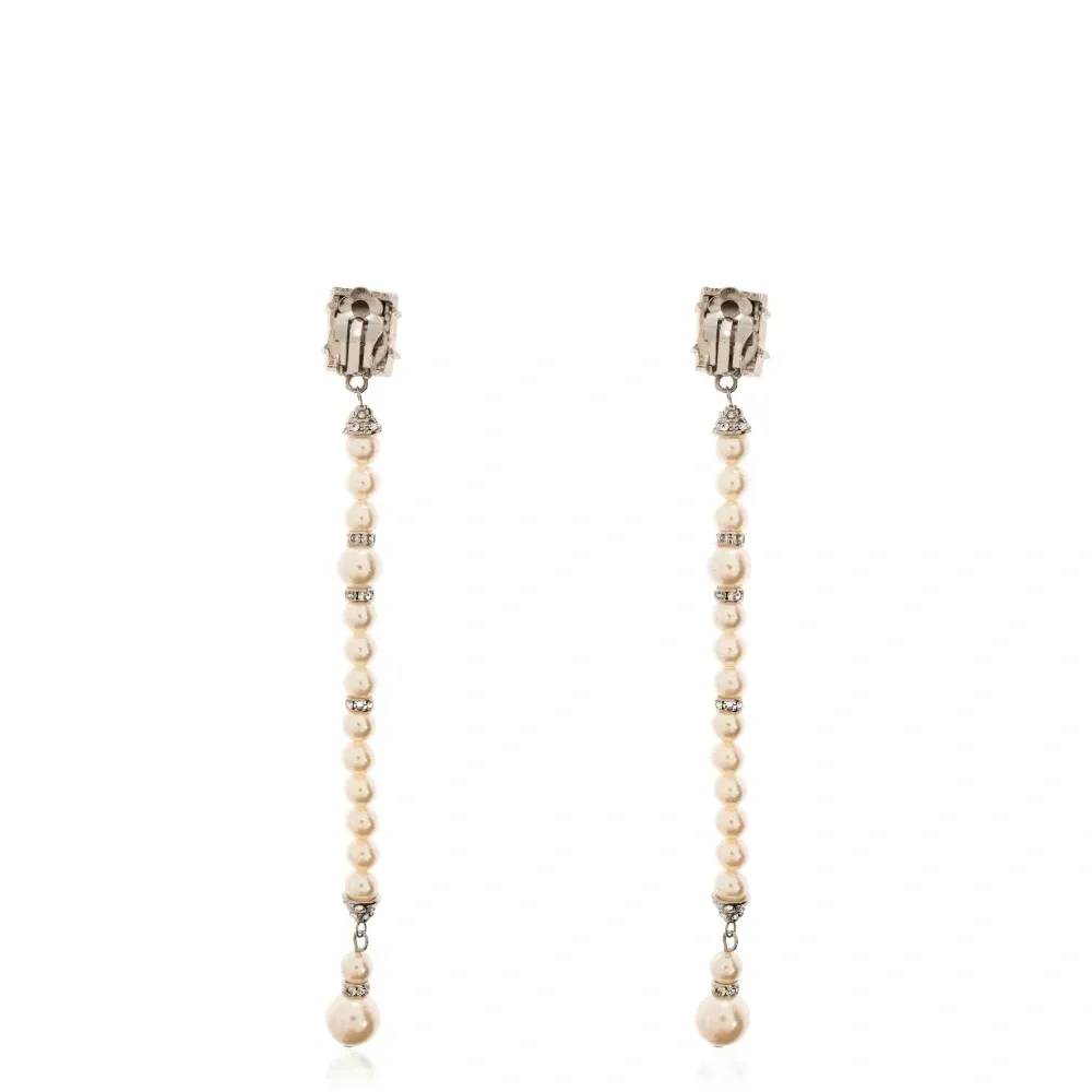Серьги с жемчужинами-каплями из камня