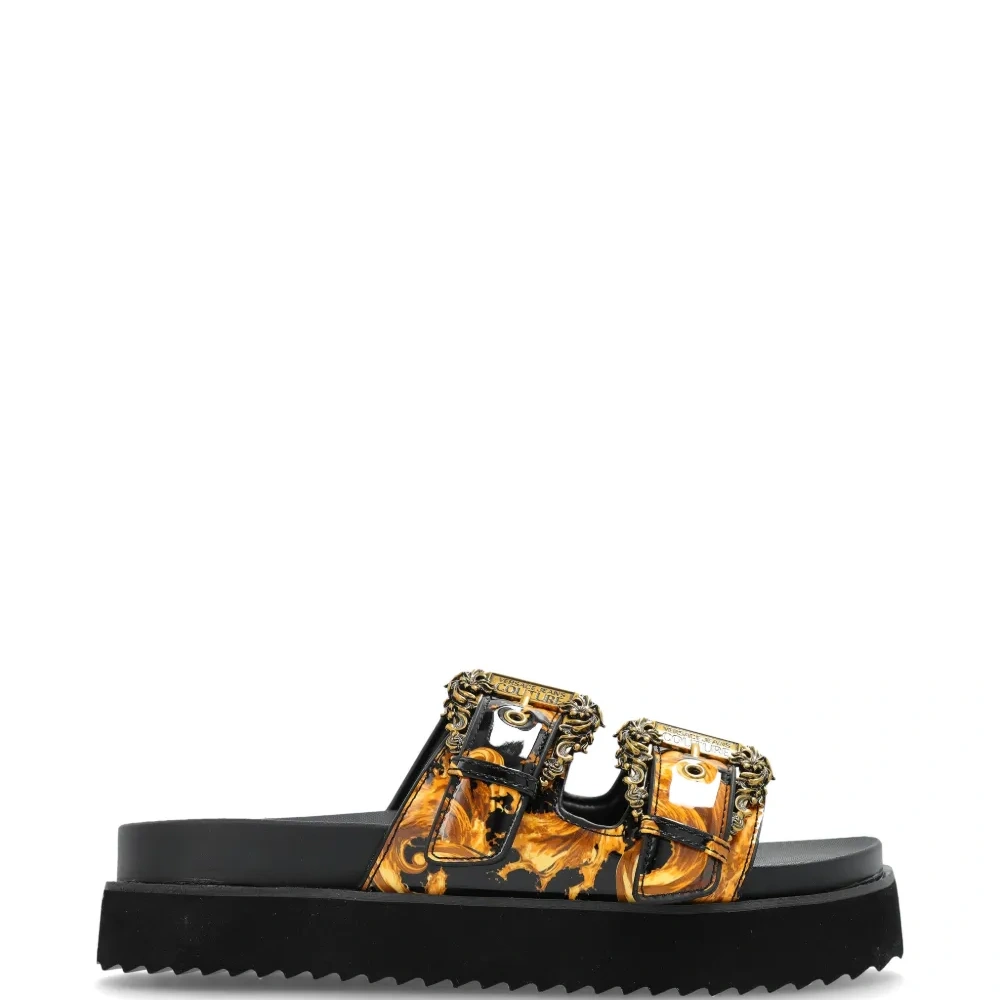 Босоножки с пряжкой и принтом Barocco