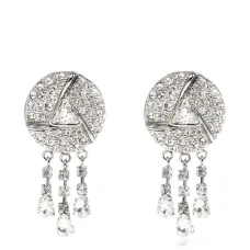 Серьги-подвески с инкрустацией камнями Серьги-подвески с инкрустацией камнями