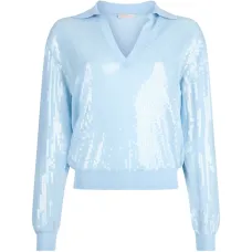 Свитер с V-образным вырезом и пайетками