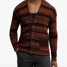 Кардиган в полоску на пуговицах