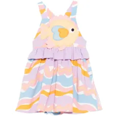 Платье с оборками и аппликацией в виде рыбы