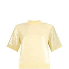 Футболка с круглым вырезом и вышивкой из пайеток