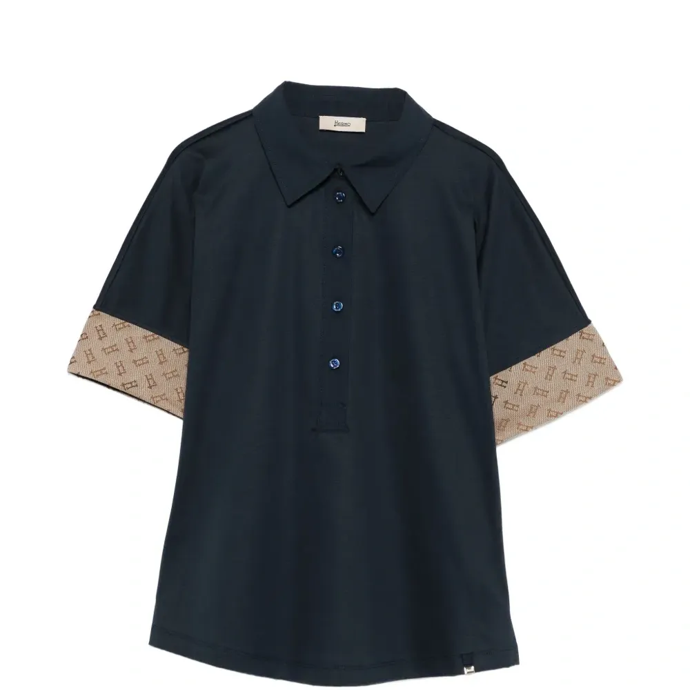 Поло с принтованными манжетами