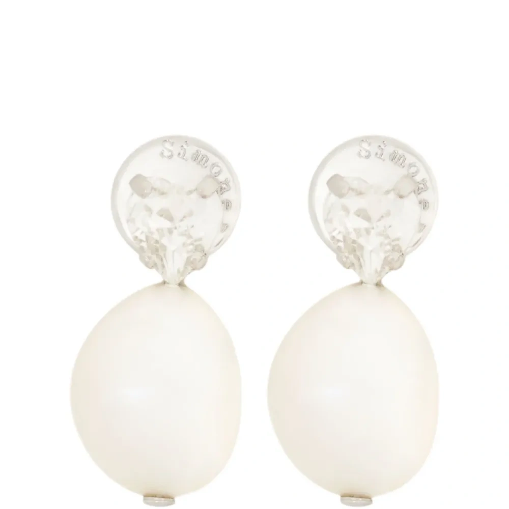 Серьги-гвоздики с жемчугом и кристаллами