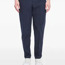 Брюки из гладкого хлопка с шлевками для ремня