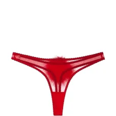 Шелковые стринги с перьями