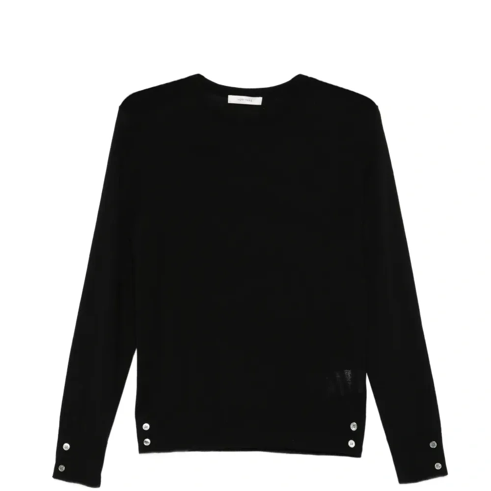 Джемпер с застёжками и круглым вырезом