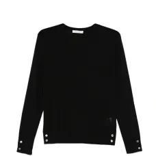 Джемпер с застёжками и круглым вырезом