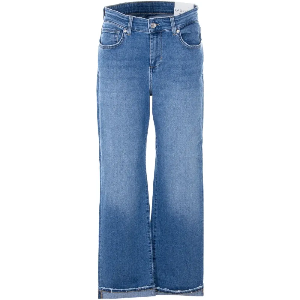 Джинсы с пятью карманами и логотипом из страз