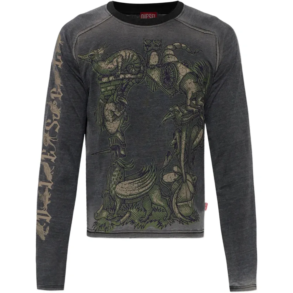 Длинный рукав футболка с графическим принтом T-Jori-A