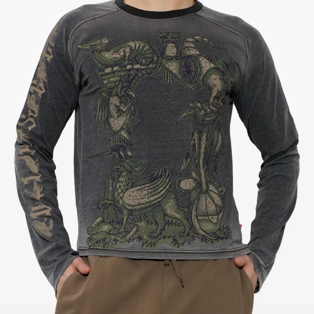 Длинный рукав футболка с графическим принтом T-Jori-A