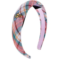 Вышитый клетчатый ободок