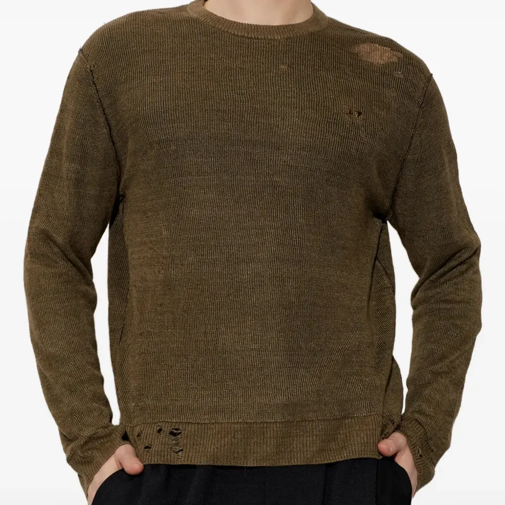 Джемпер с потертостями и круглым вырезом K-Daianas