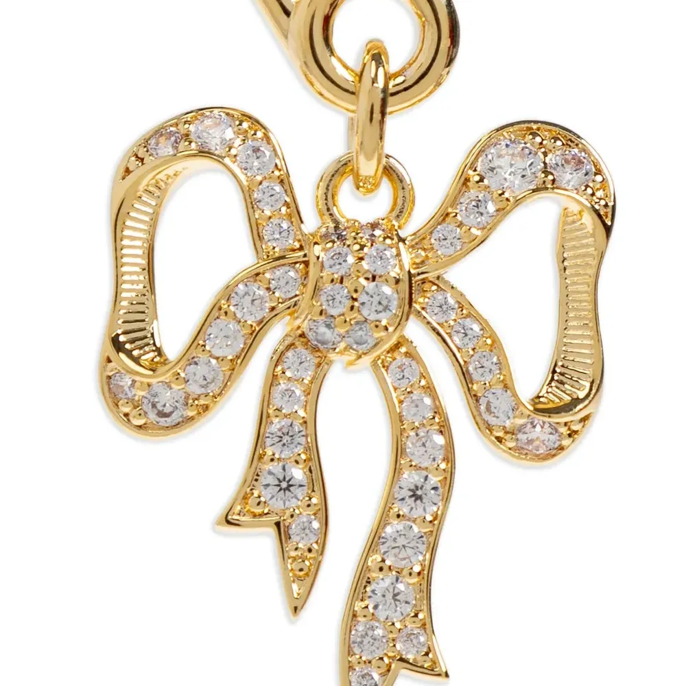 Серьги с подвеской в виде банта и английской булавки