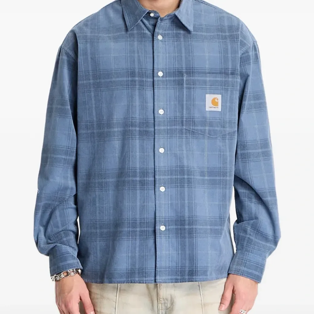 Рубашка в клетку Wilber с длинными рукавами и накладным карманом