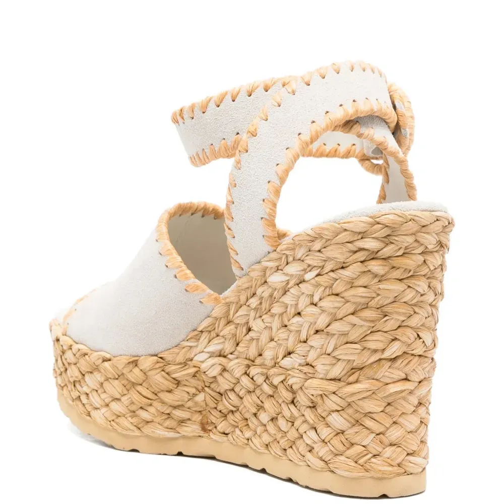 Босоножки на танкетке из соломки с пряжкой Cindy