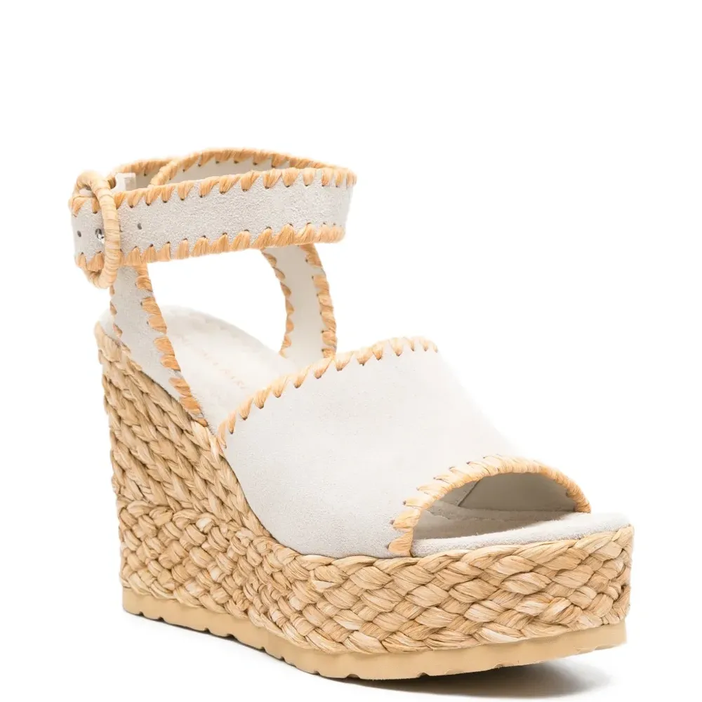 Босоножки на танкетке из соломки с пряжкой Cindy