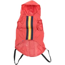 Полосатый дождевик с капюшоном для питомца