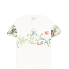 Футболка с цветочными рукавами