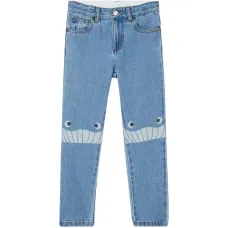 Джинсы с графическим принтом на коленях Джинсы с графическим принтом на коленях