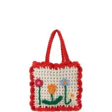 Вязаная сумка с цветочным узором