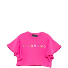 Футболка с оборчатыми рукавами