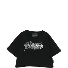 Футболка с логотипом, украшенным кристаллами Футболка с логотипом, украшенным кристаллами