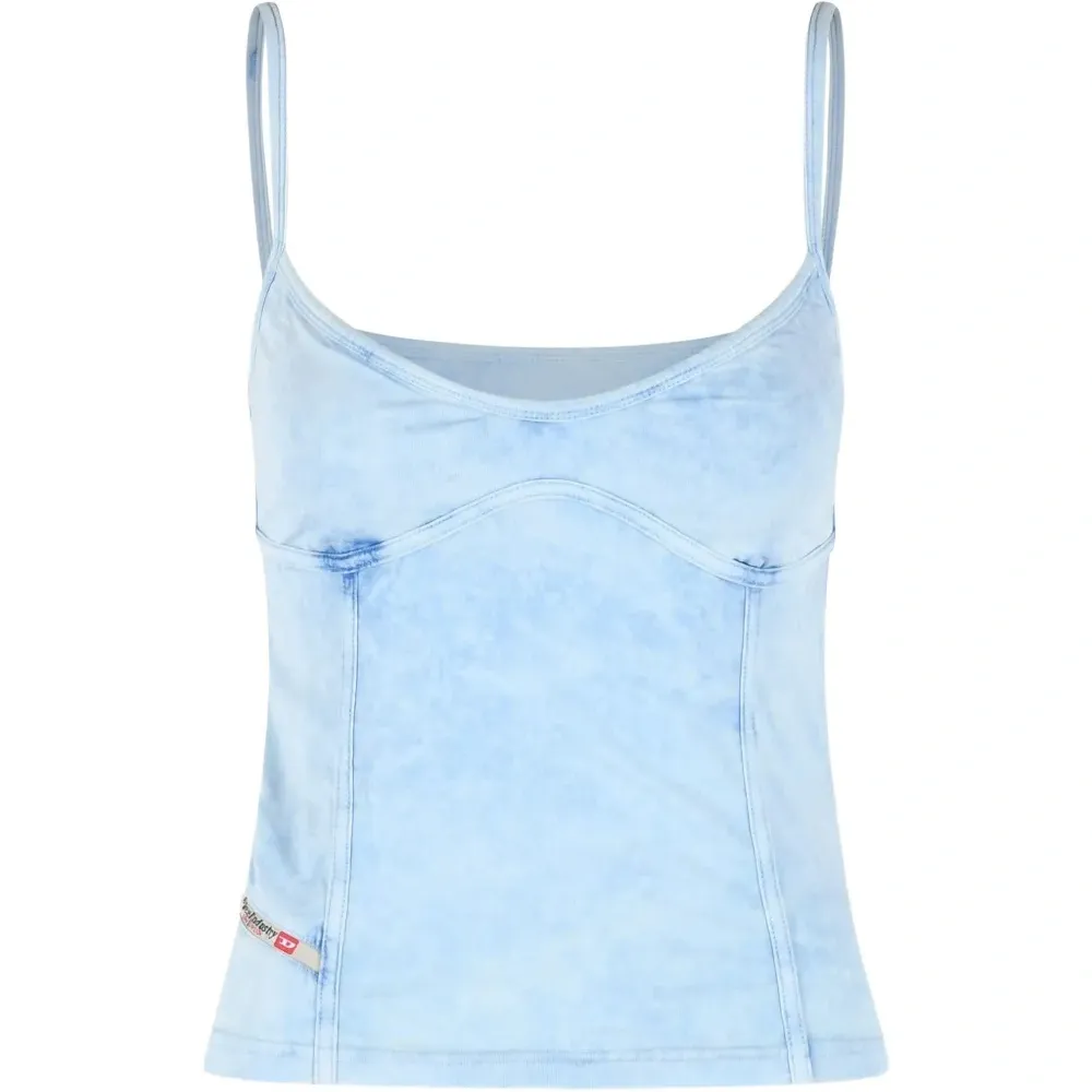 Майка с тонкими бретелями и эффектом стирки