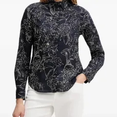 Рубашка с цветочным принтом на пуговицах Рубашка с цветочным принтом на пуговицах