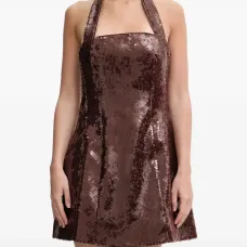 Платье-халтер с пайетками