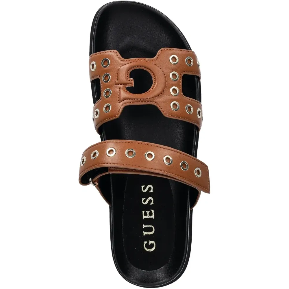 Сандалии с люверсами и логотипом