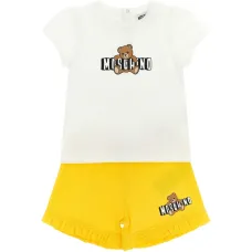 Футболка и шорты с оборками и принтом медвежонка