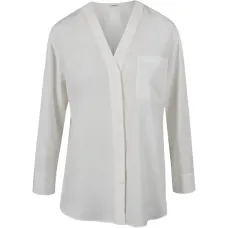 Рубашка с V-образным вырезом и карманом