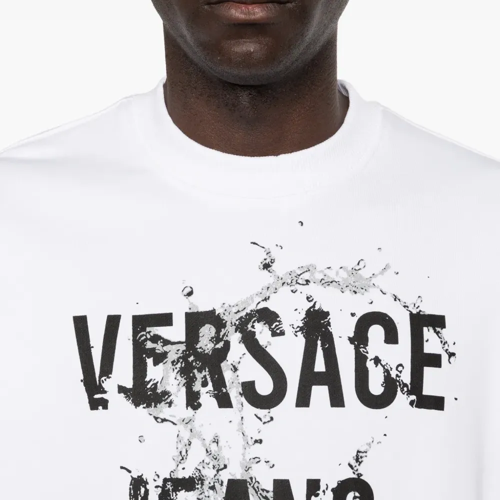 Свитшот с принтом и круглым вырезом