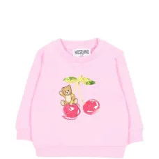 Свитшот с принтом вишен и мишкой Свитшот с принтом вишен и мишкой