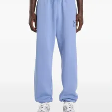 Флисовые спортивные штаны с логотипом и шнурком