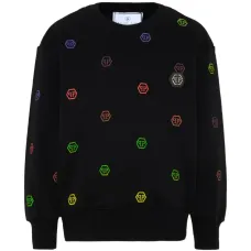 Свитшот с круглым вырезом и принтом-логотипом