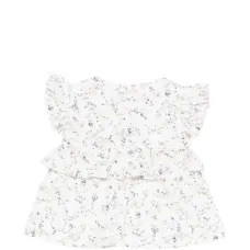 Блузка с воланами и цветочным принтом