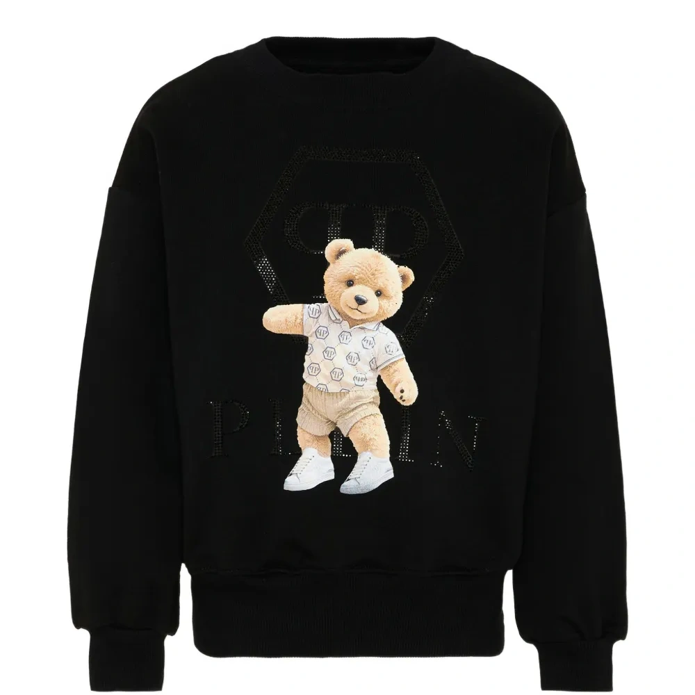 Свитшот с принтом медвежонка и отделкой из страз