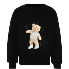 Свитшот с принтом медвежонка и отделкой из страз Свитшот с принтом медвежонка и отделкой из страз