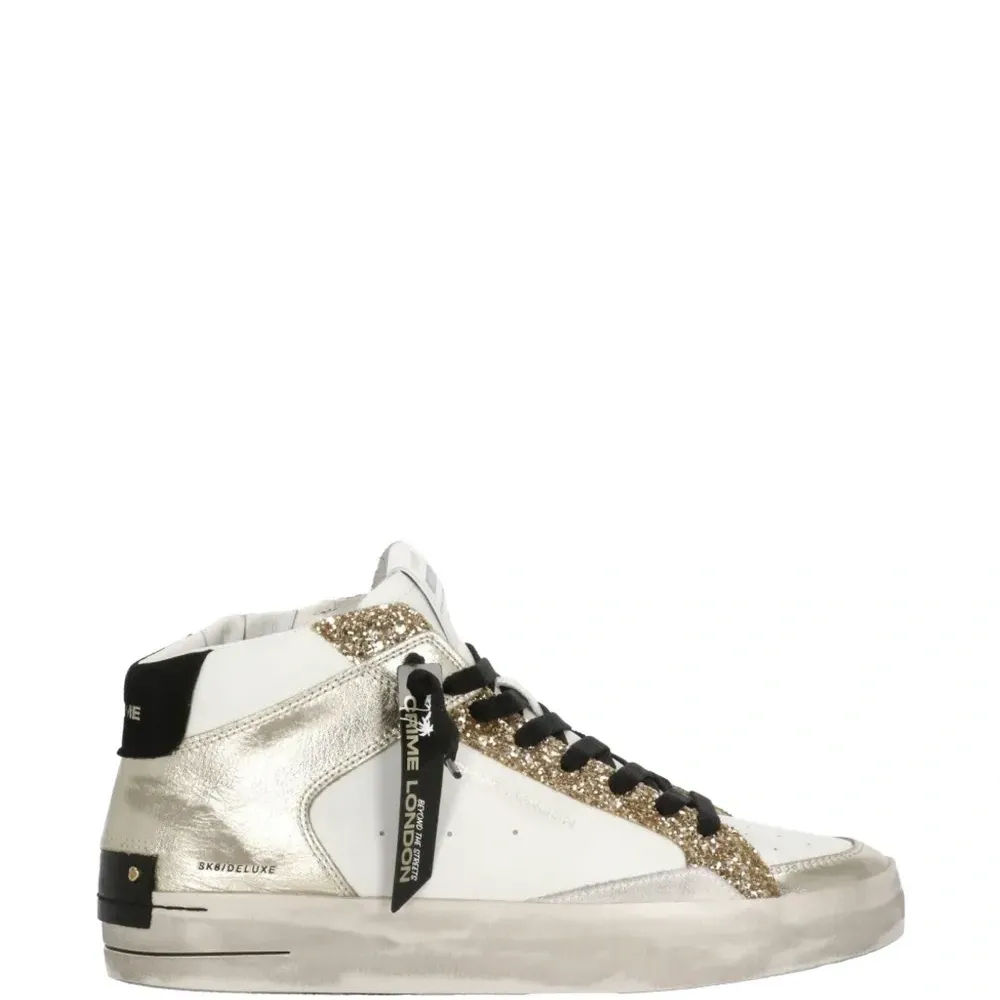 Кожаные кеды Sk8 Deluxe Mid с тиснённым логотипом и блестками