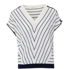 Футболка в полоску с V-образным вырезом Футболка в полоску с V-образным вырезом
