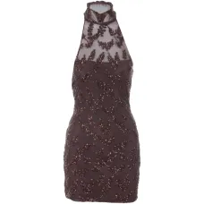 Мини-платье Uma на шее-халтер с вышивкой пайетками Мини-платье Uma на шее-халтер с вышивкой пайетками