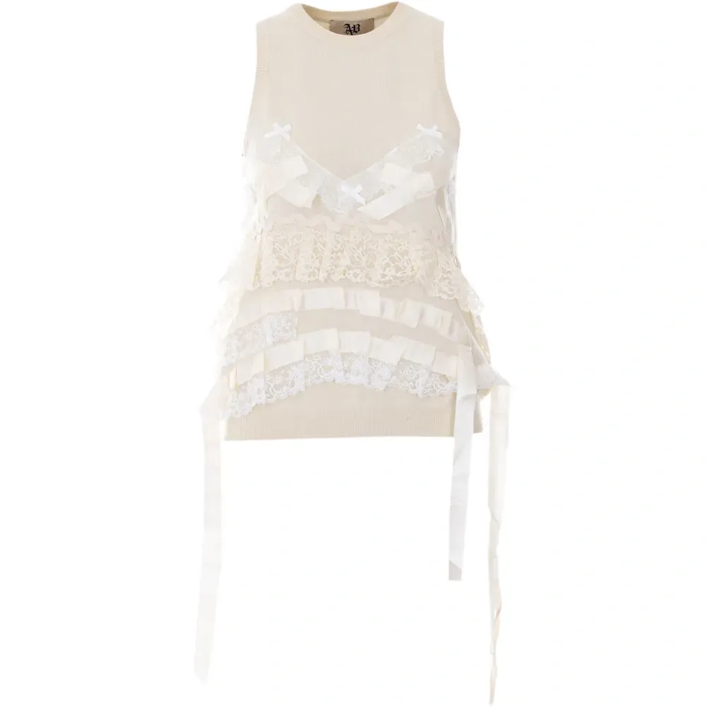 Топ Angie из кружева с бантом Топ Angie из кружева с бантом