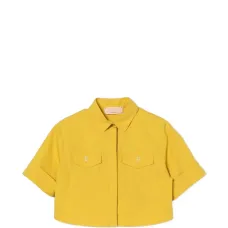 Укороченная рубашка с оборками