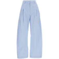 Брюки с широкими штанинами и защипами